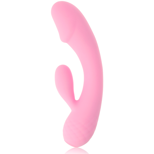 Close-up of the PRETTY LOVE Vibrador Ron Coelho, highlighting its silicone texture and flexible rabbit ear design.