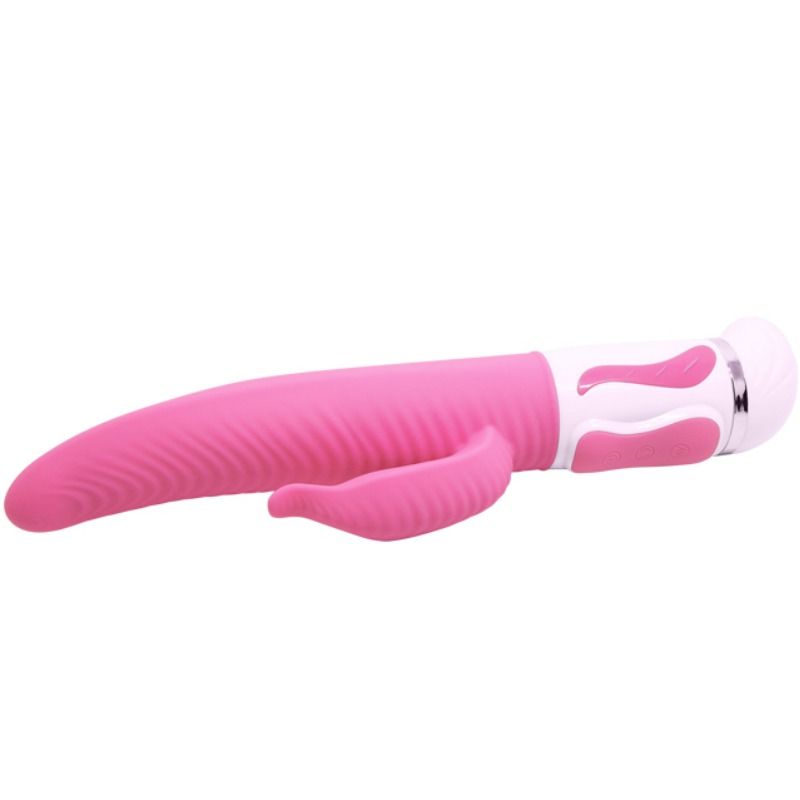 PRETTY LOVE Vibrador de Rotação Antoine em silicone flexível com estimulador clitoriano e base magnética