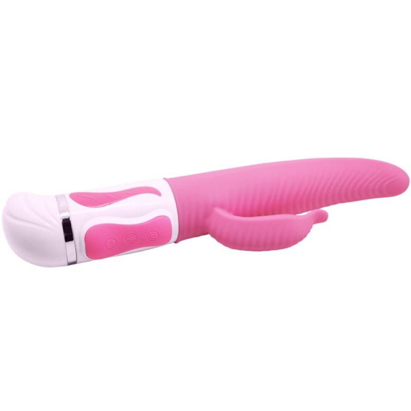 PRETTY LOVE Vibrador de Rotação Antoine em silicone flexível com estimulador clitoriano e base magnética