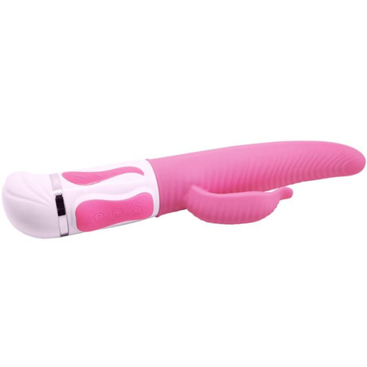 PRETTY LOVE Vibrador de Rotação Antoine em silicone flexível com estimulador clitoriano e base magnética