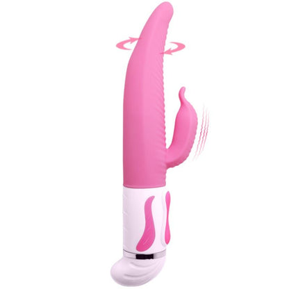 PRETTY LOVE Vibrador de Rotação Antoine em silicone flexível com estimulador clitoriano e base magnética