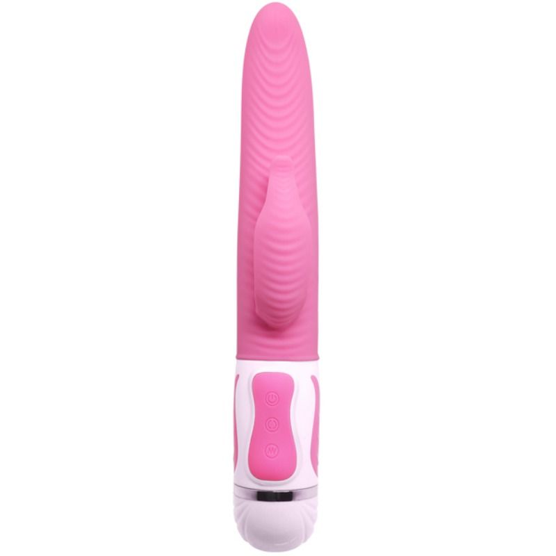 PRETTY LOVE Vibrador de Rotação Antoine em silicone flexível com estimulador clitoriano e base magnética