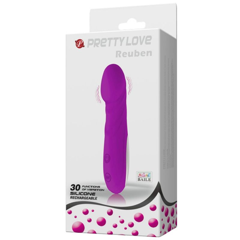 PRETTY LOVE Mini Vibrador Reuben, um vibrador de Ponto G em silicone com design curvo e recarregável.