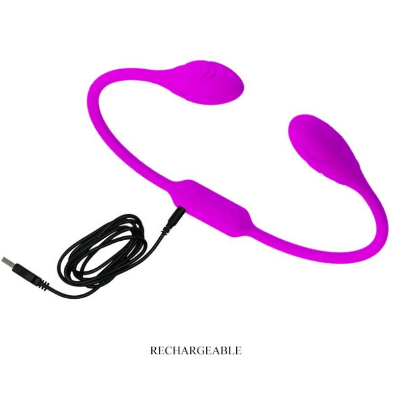 Close-up do PRETTY LOVE Estimulador Unissexo Dream Lovers Whip 12 Modos Flexíveis, mostrando seu design ergonômico e material de silicone.