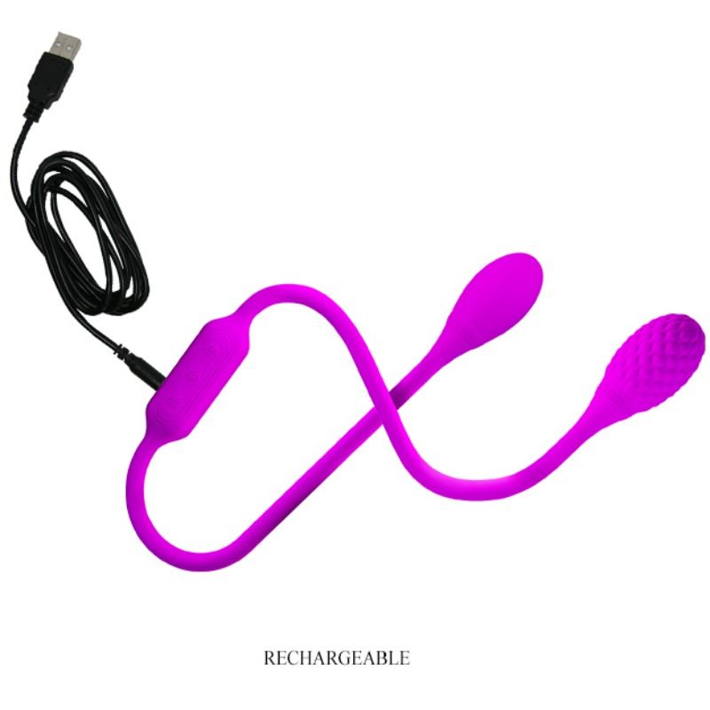 PRETTY LOVE Estimulador Unissexo Dream Lovers Whip 2 em silicone flexível com 12 modos de vibração.