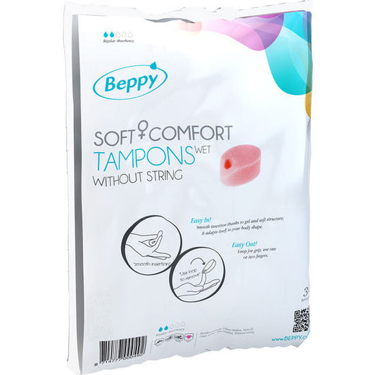 Beppy Soft Comfort Tampons Menstruais para Liberdade Ativa 30 Unidades, embalagem e produto.