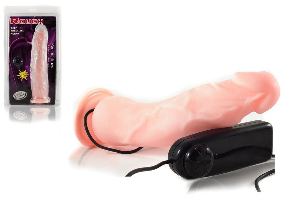 Close-up do Dildo Realista Vibrador BAILE LOVECLONE 22.3 CM, mostrando sua textura e detalhes realistas.