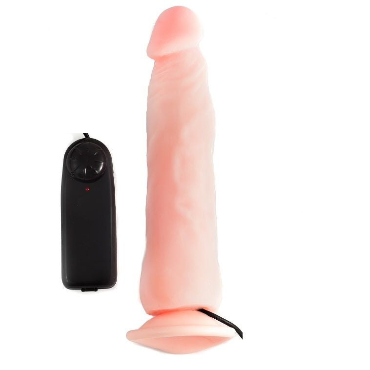Close-up do Dildo Realista Vibrador BAILE LOVECLONE 22.3 CM, mostrando sua textura e detalhes realistas.