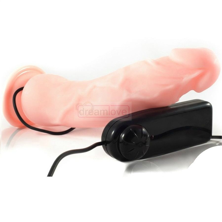 Close-up do Dildo Realista Vibrador BAILE LOVECLONE 22.3 CM, mostrando sua textura e detalhes realistas.