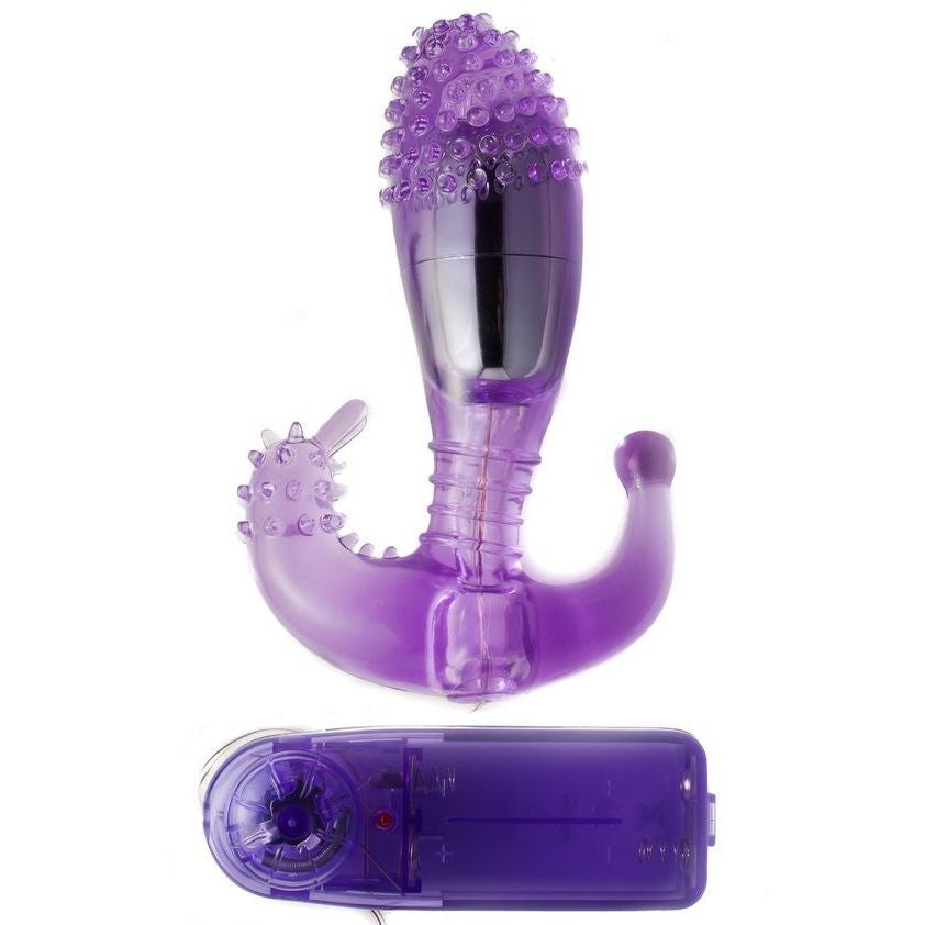 Close-up of the BAILE Vibrador Multiestímulos Ripple Lilac showing its design and features.