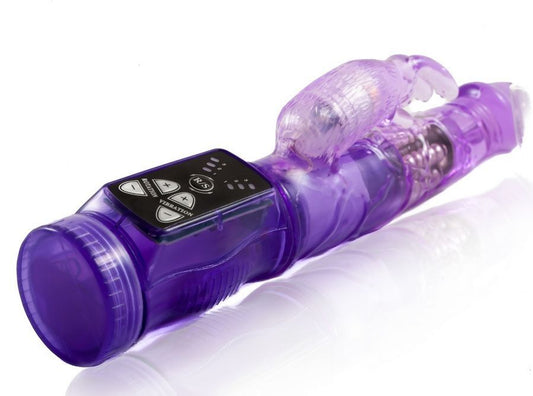Mini vibrador rotador BAILE Happy Angel Lilac com estimulador de clítoris para prazer duplo.