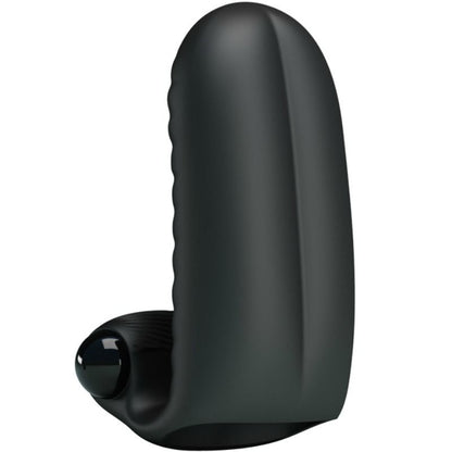 Close-up do PRETTY LOVE Estimulador Dedal Abbott Preto, mostrando seu design nodulado e compacto.