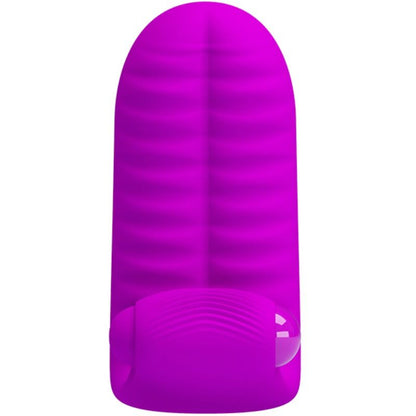 Close-up do PRETTY LOVE Abbott Estimulador Lilac Dedal Duplo Nodulado, mostrando sua textura e design ergonómico.