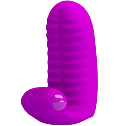 Close-up do PRETTY LOVE Abbott Estimulador Lilac Dedal Duplo Nodulado, mostrando sua textura e design ergonómico.