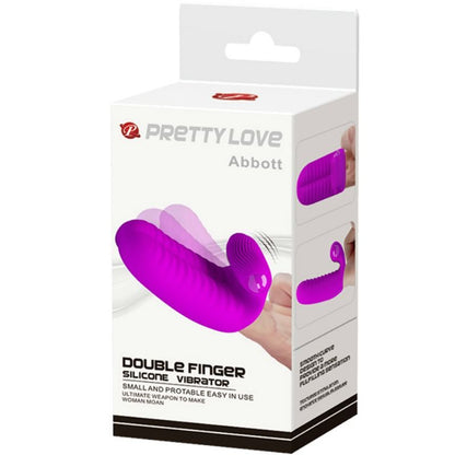Close-up do PRETTY LOVE Abbott Estimulador Lilac Dedal Duplo Nodulado, mostrando sua textura e design ergonómico.