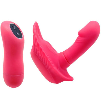 Close-up do vibrador Pretty Love Flirtation G-spot de silicone, com controlo remoto, mostrando a sua forma curva e textura suave.
