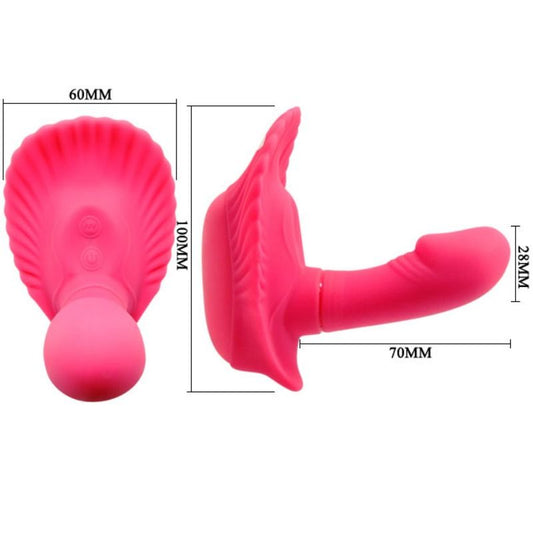 Close-up do vibrador Pretty Love Flirtation G-spot de silicone, com controlo remoto, mostrando a sua forma curva e textura suave.