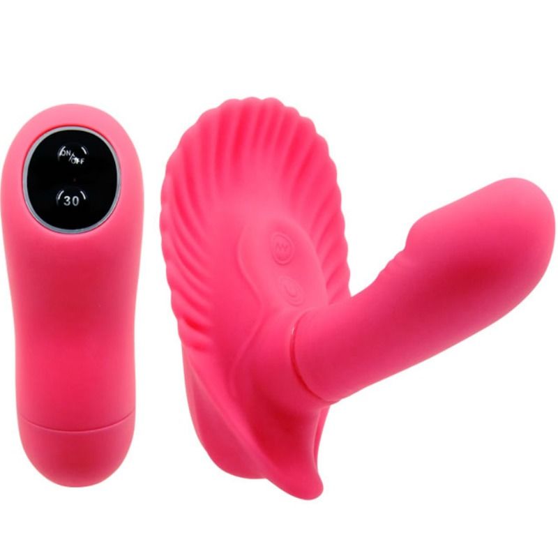 Close-up do vibrador Pretty Love Flirtation G-spot de silicone, com controlo remoto, mostrando a sua forma curva e textura suave.