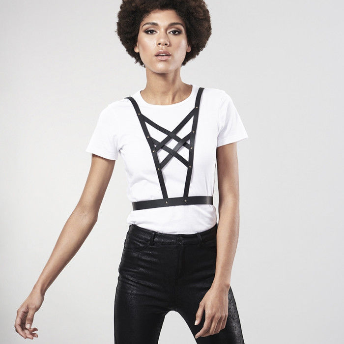 Arnês Cruzado com Decote BIJOUX INDISCRETS Maze preto