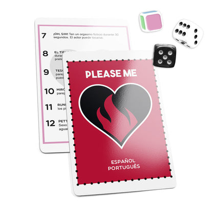 ARIA Jogo Erótico Please Me Play XXX com dados e cartas de desafio para casais.