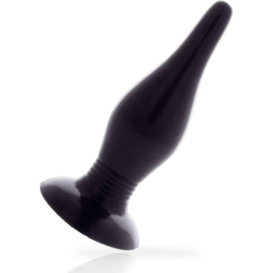 Plug Anal Addicted Toys preto de 14.5cm em TPR flexível e seguro.