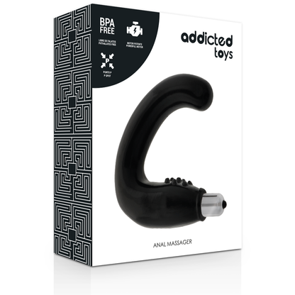 Close-up do Massageador Anal Vibratório ADDICTED TOYS, detalhando seu design ergonômico e material seguro.