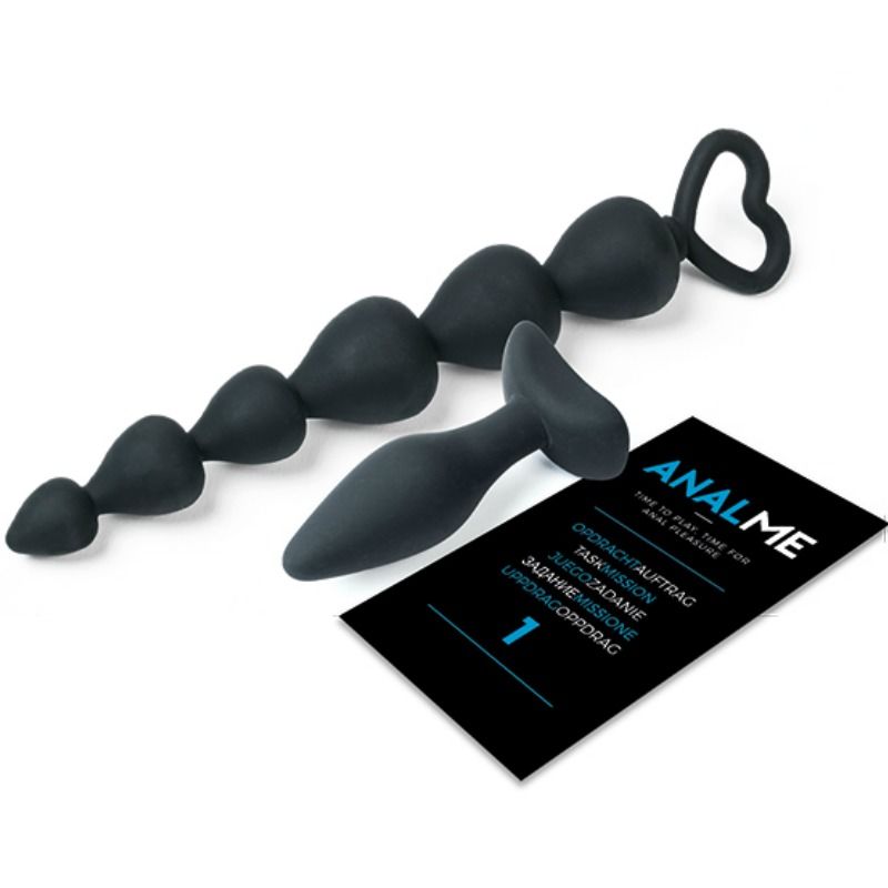Kit Erótico Anal TEASE & PLEASE Conjunto ME para casais, com plug, corrente e jogo interativo.
