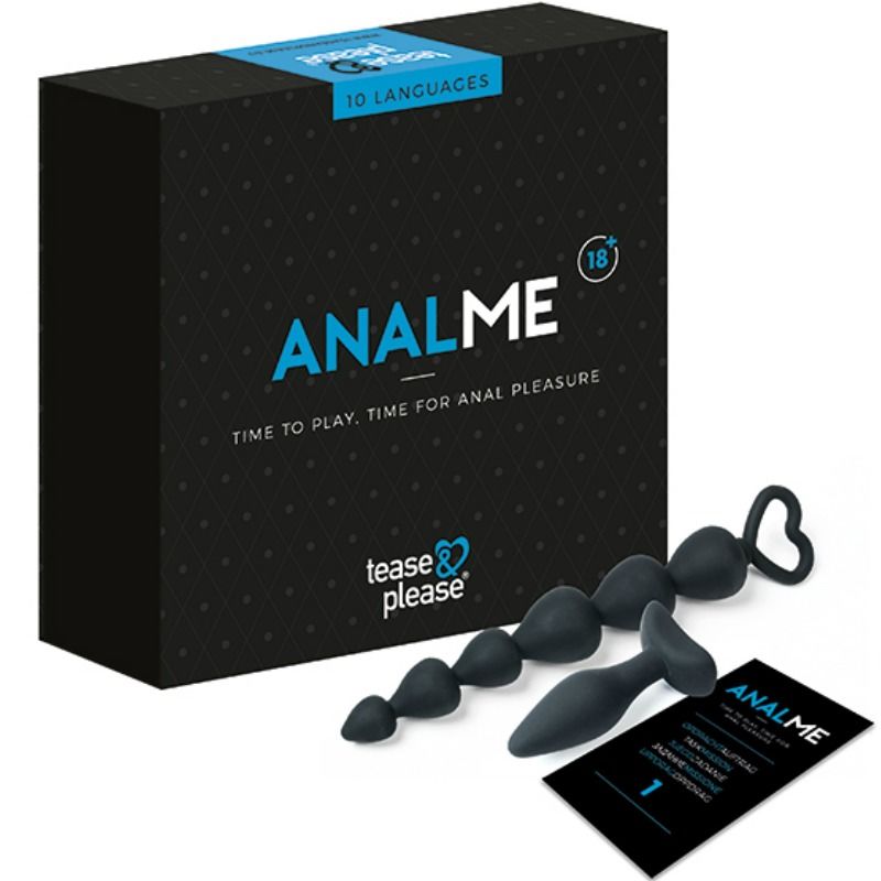 Kit Erótico Anal TEASE & PLEASE Conjunto ME para casais, com plug, corrente e jogo interativo.