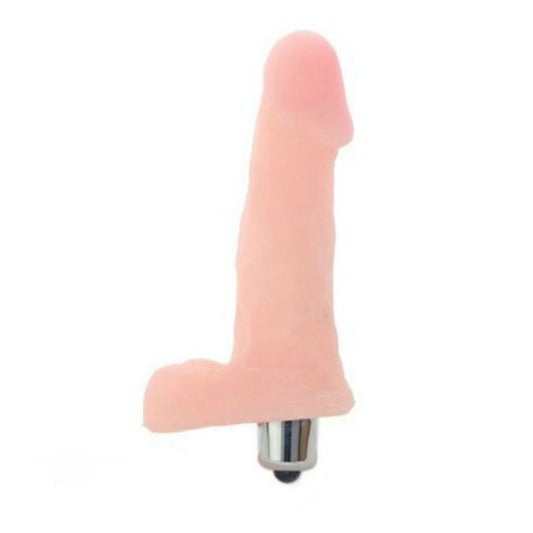 Close-up do BAILE Vibrador Realista Slik Pleasure Love Clone mostrando sua textura veada e design anatómico.