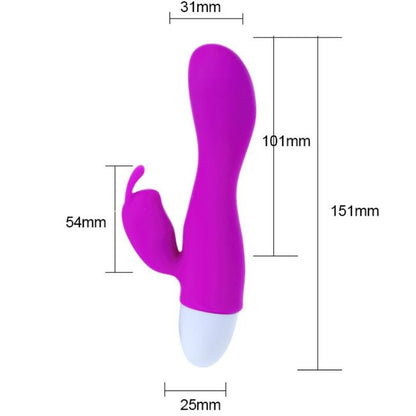Close-up of the PRETTY LOVE Vibrador Coelho Kyle, showcasing its soft silicone texture and rabbit ear stimulator.