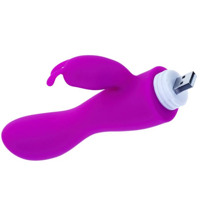 Close-up of the PRETTY LOVE Vibrador Coelho Kyle, showcasing its soft silicone texture and rabbit ear stimulator.
