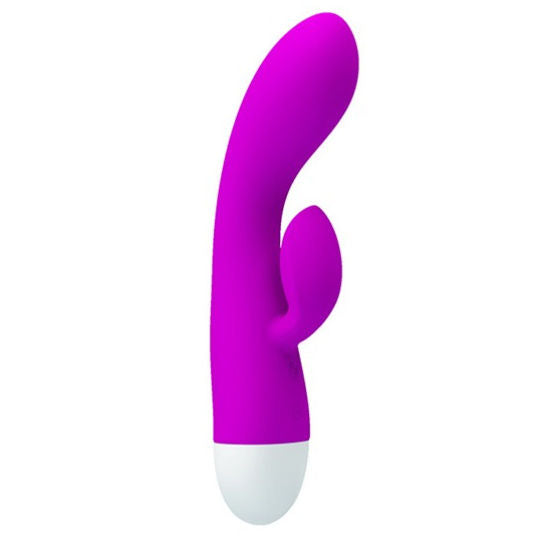 Close-up do Pretty Love Vibrador Smart Eli mostrando seu design ergonómico, textura de silicone macio e estimulador tipo 'orelha de coelho'.