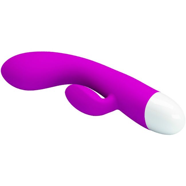 Close-up do Pretty Love Vibrador Smart Eli mostrando seu design ergonómico, textura de silicone macio e estimulador tipo 'orelha de coelho'.
