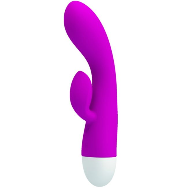 Close-up do Pretty Love Vibrador Smart Eli mostrando seu design ergonómico, textura de silicone macio e estimulador tipo 'orelha de coelho'.