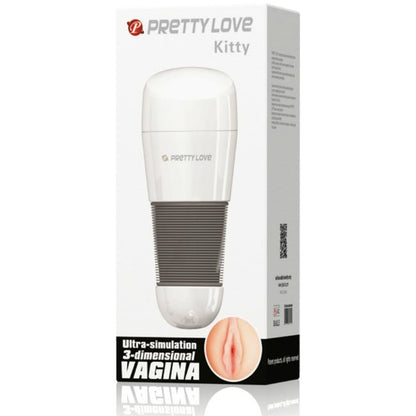 Imagem do Masturbador Masculino PRETTY LOVE Kitty White com design de vagina realista.