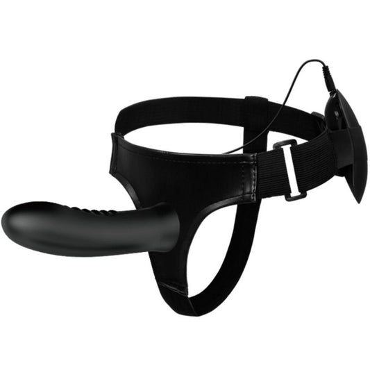 PRETTY LOVE Myron Strap-On com Vibração e Dildo Oco, mostrando detalhes e textura