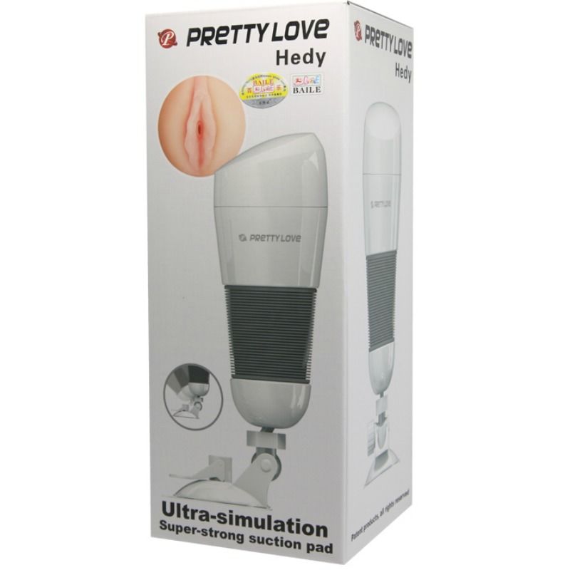 Pretty Love Masturbador Masculino Vagina Hedy Branco, close-up da textura interna realista