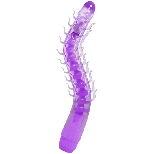 Close-up do Dildo Vibratório Flexível Dobrável Coluna Sensual BAILE 23.5 CM em cor lilás, mostrando detalhes da sua textura realista e forma ergonómica.