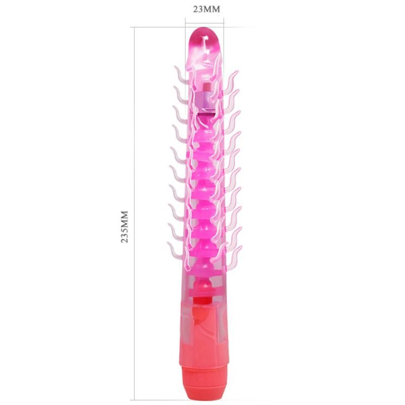 Close-up do Dildo Vibratório Flexível Dobrável Coluna Sensual BAILE 23.5 CM em cor lilás, mostrando detalhes da sua textura realista e forma ergonómica.