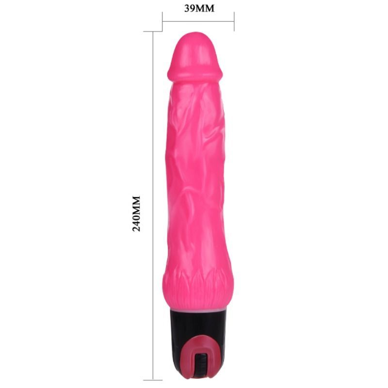 Vibrador Multivelocidade DAAPLY Pleasure Roxo com eixo venoso e textura para estimulação.