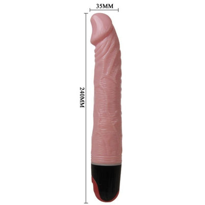 Close-up do BAILE Vibrador Realista Multivelocidade Texturizado 21.5cm Rosa, destacando a textura venosa e cor.