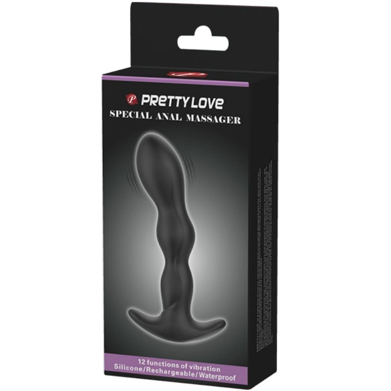 PRETTY LOVE Massageador Anal de Próstata Vibratório com 12 funções e design ergonómico