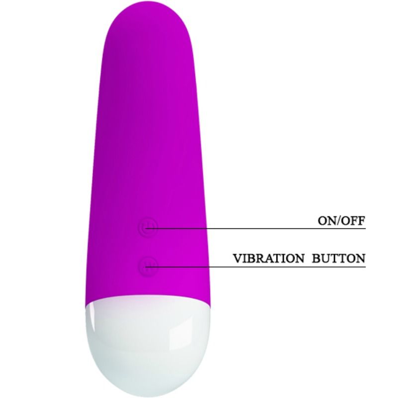 PRETTY LOVE Minivibrador Luther com 30 Modos de Vibração em silicone preto, portátil e recarregável.