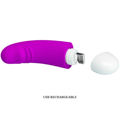 PRETTY LOVE Minivibrador Luther com 30 Modos de Vibração em silicone preto, portátil e recarregável.