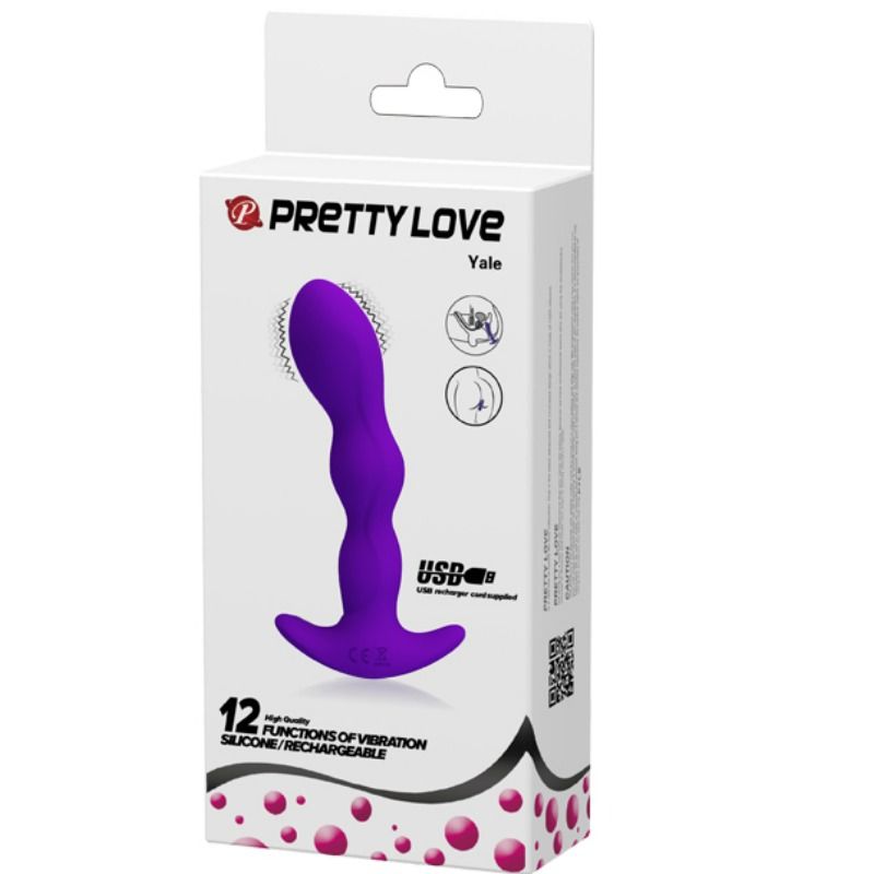 Massageador de próstata e anal PRETTY LOVE com 12 modos de vibração na cor lilás.