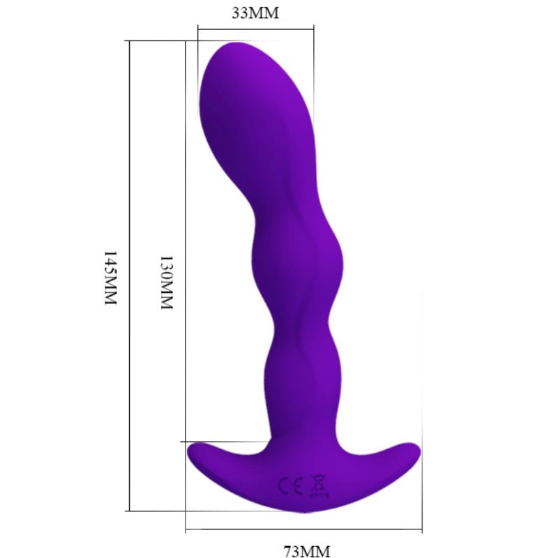 Massageador de próstata e anal PRETTY LOVE com 12 modos de vibração na cor lilás.