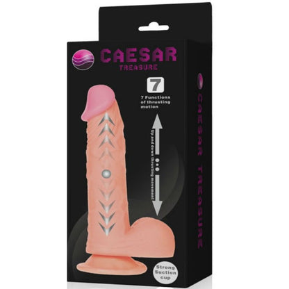 BAILE Caesar Treasure Dildo Realista com Função Up&Down e Controlo Remoto, mostrando a sua textura e ventosa.