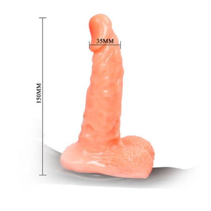 Close-up do Arnês Dildo Realista Ajustável BAILE 15.5 cm mostrando seu design e textura.