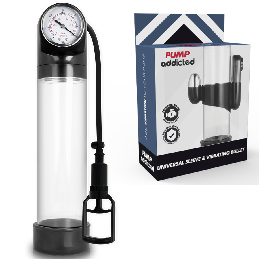 PUMP ADDICTED Bomba Peniana Transparente RX9 com Vibrador para Aumento e Performance Masculina