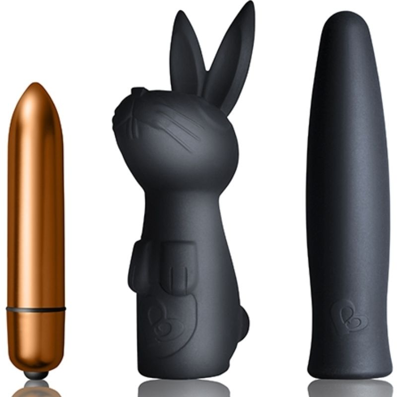 Imagem do ROCKS-OFF Kit Dark Desire Silhueta com Vibrador Bala, mostrando o design elegante e compacto.